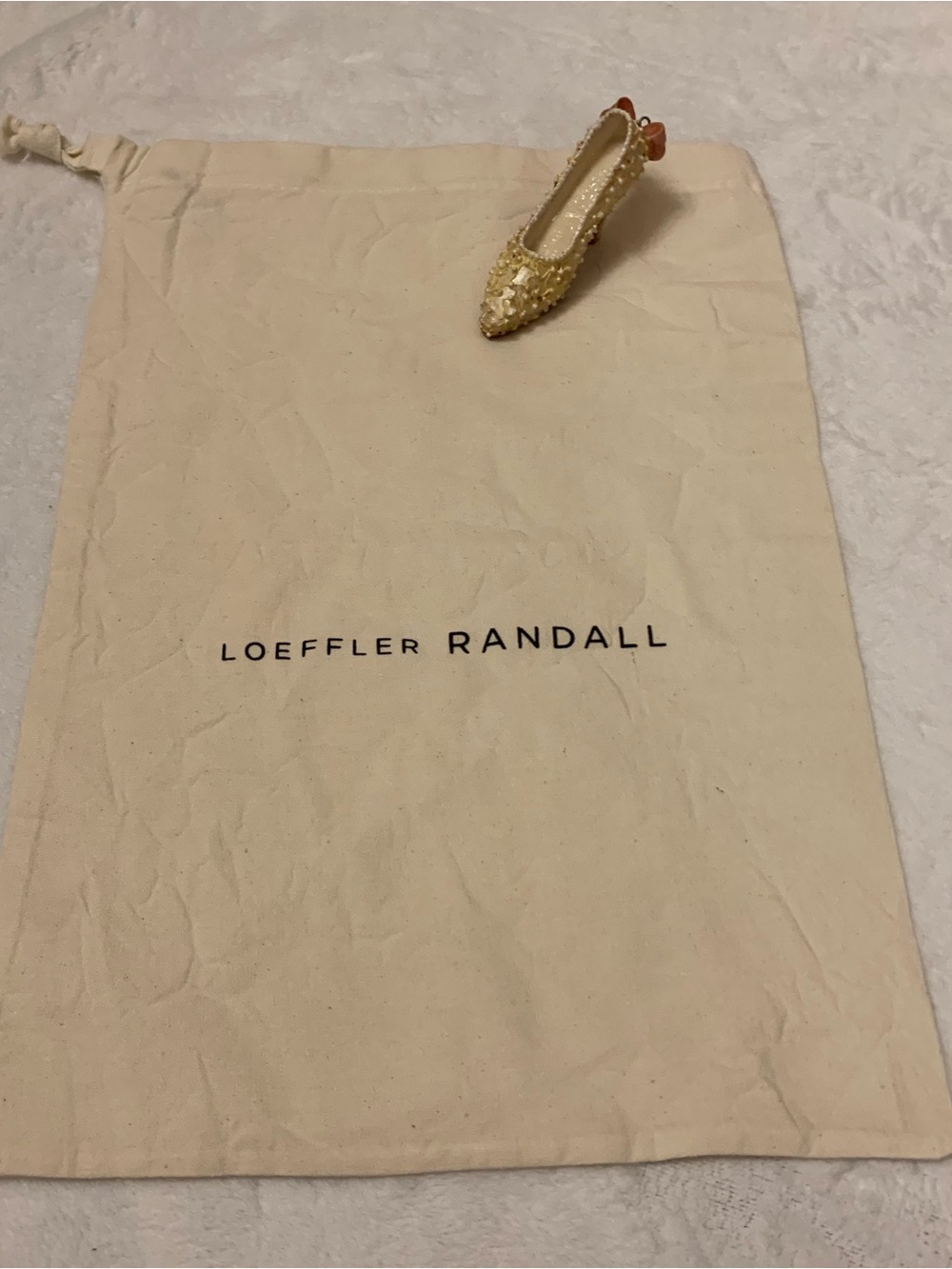 LOEFFLER RANDALL smaller oatmeal, color drawstring dust bag LNWOT